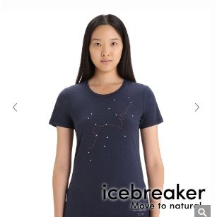 【icebreaker】Central 女圓領短袖上衣 (白朗峰徑) JN160 『海軍藍』戶外 運動 柔軟 舒適 羊毛