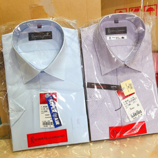 【ROBERTA 諾貝達】台灣製 合身版 吸濕速乾 商務條紋短袖襯衫