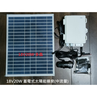 【有陽光有能量】蓄電式18V20W 太陽能噴泉 太陽能流水 日、夜都可運作 魚菜共生 汲水系統(中流量)戶外缸 噴泉造景