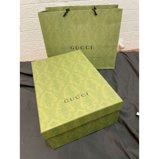 Gucci 綠色環保紙盒 紙袋 鞋盒 鞋套 鞋帶 信封 專櫃品
