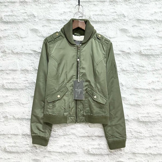 Maple麋鹿小舖 Abercrombie&Fitch ＊ AF 綠色毛毛夾克外套 ＊ ( 現貨S號 )