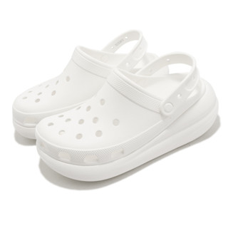 Crocs 超厚底洞洞鞋 Classic Crush Clog 白 泡芙 207521100 Sneakers542