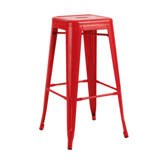 Tolix H Stool 法國工業風 76cm吧台椅 中島椅 鐵凳 複刻版 紅色