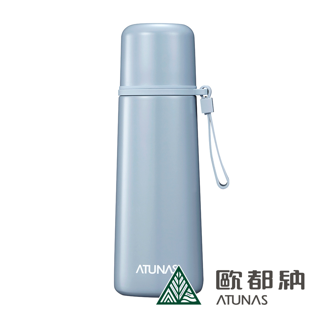 【ATUNAS 歐都納】316不鏽鋼雙蓋式霧面保溫瓶A1KTDD03N藍灰/500ml/雙層真空斷熱/長效保溫保冷