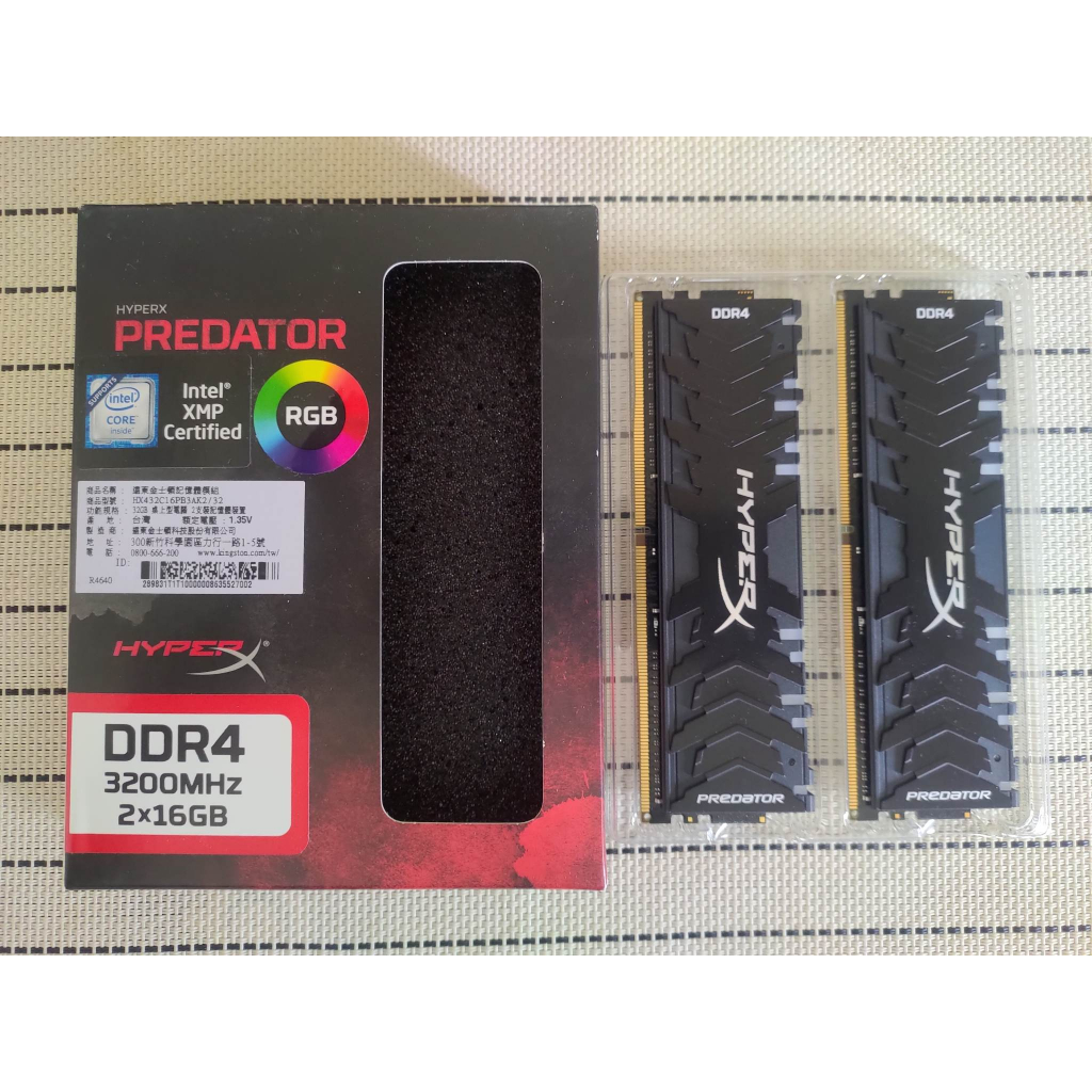 金士頓 kingstone Predator DDR4 3200 2x16G (32G)