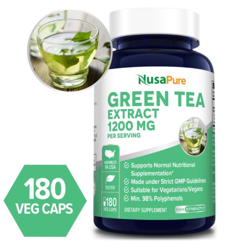 美國 NusaPure 超強綠茶提取物 98% 多酚 80% 兒茶素 50% EGCG 180 粒 素食膠囊