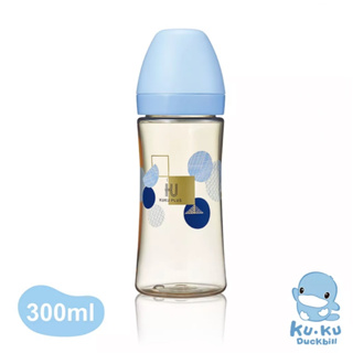 KuKu酷咕鴨 PLUS PPSU防脹氣仿親餵奶瓶(160ml/300ml)/仿親餵奶嘴-寬口十字-雙入