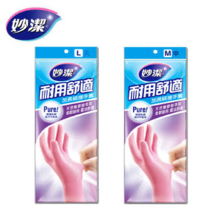 【妙潔】耐用舒適加長絨裡手套一雙/6包/組中M/大L）可混搭