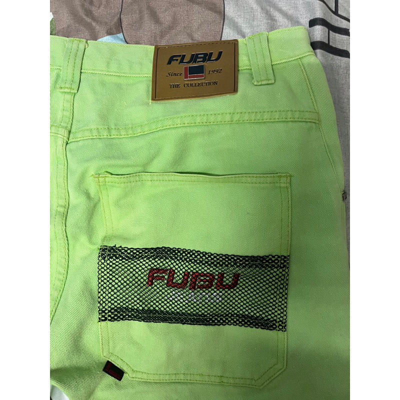 FUBU vintage亮綠色短褲