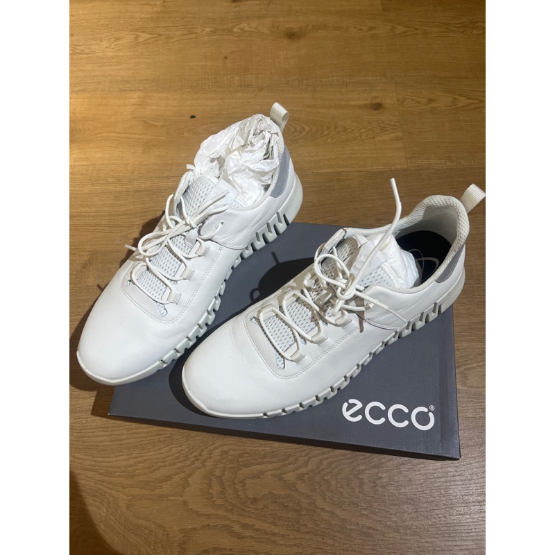 ECCO GRUUV M 休閒鞋 舒適 全新 US12 真皮 白鞋 sneaker
