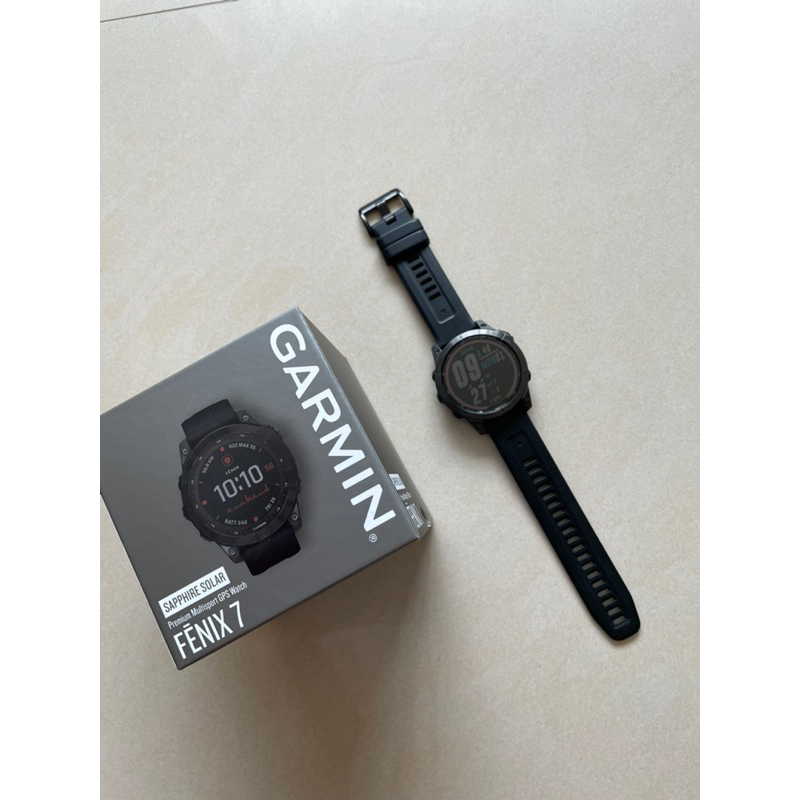 Garmin Fenix 7 太陽能GPS運動錶，藍寶石錶面，功能正常，附完整盒裝