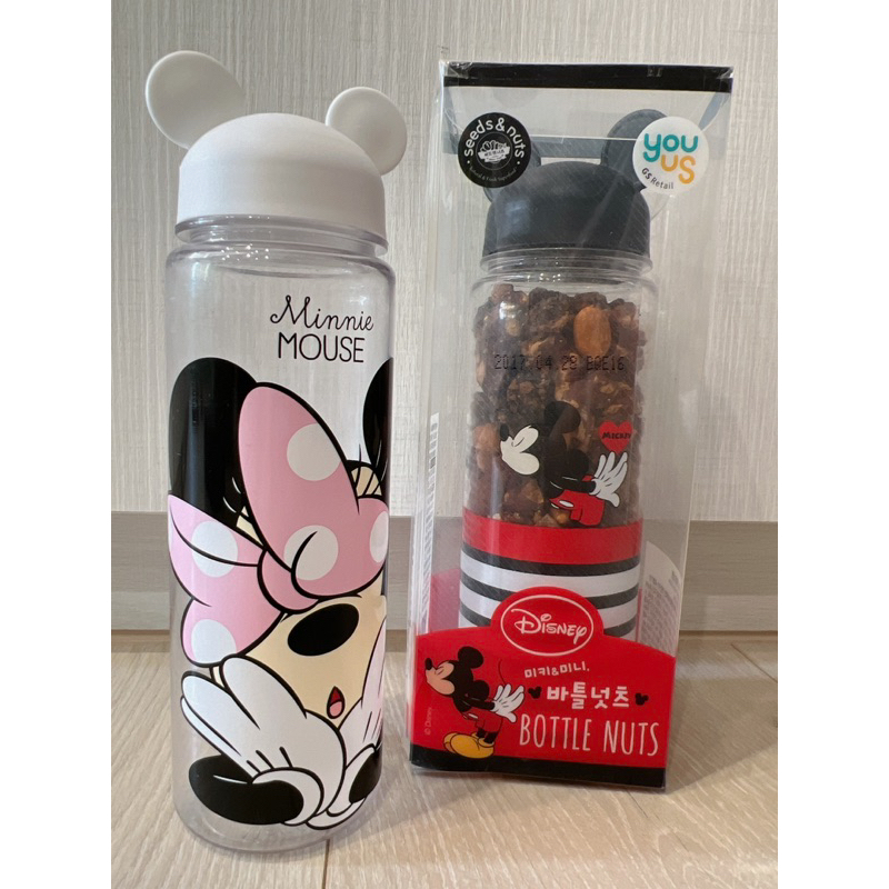 現貨🉐️兩瓶一起賣 全新 迪士尼 米奇 米妮 造型水瓶 韓國造型堅果系列 500ml限定款式 限量造型水壺Disney