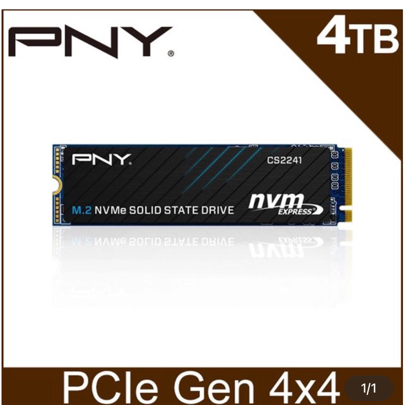 PNY CS2241 4TB M.2 2280 PCIe 4.0 SSD固態硬碟