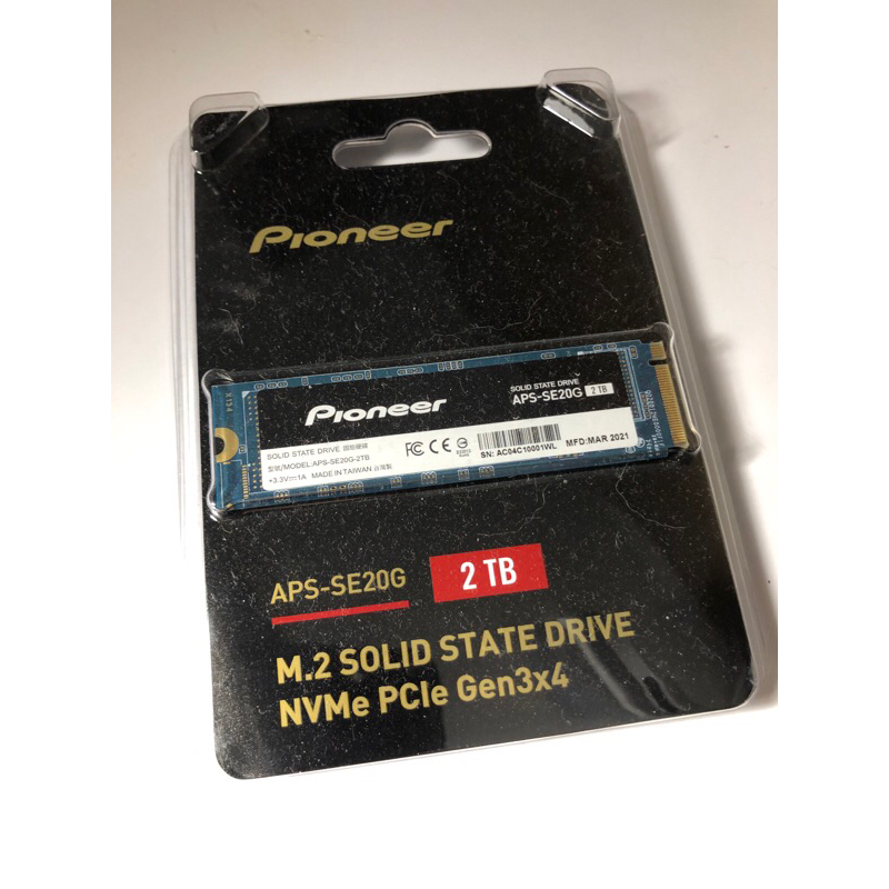 【Pioneer 先鋒】APS-SE20G-2T M.2 PCIe Gen3x4固態硬碟SSD