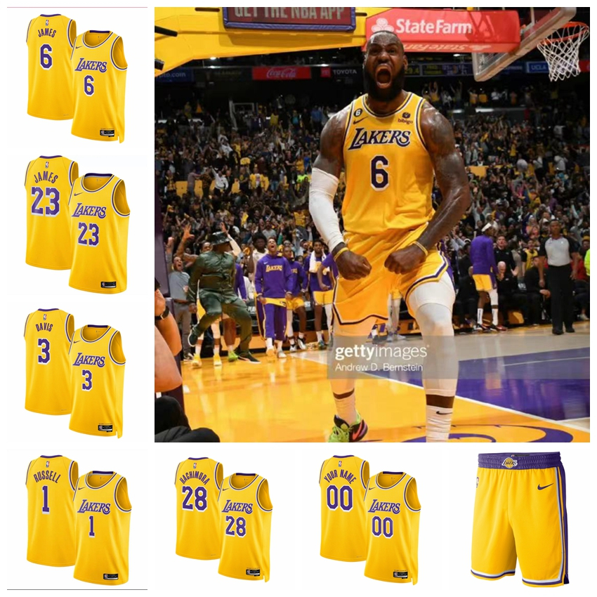 湖人隊 2023 NBA Lakers 高品質 球迷版 SW 球衣 23號 JAMES球衣 6號 戴維斯NBA球衣 球褲