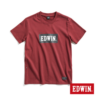 EDWIN EDGE系列 跑車BOX LOGO立體印花短袖T恤(朱紅色)-男款
