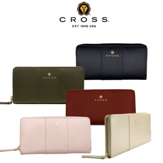 【CROSS】 賈姬限定款頂級 小牛皮 拉鍊長夾 長夾 送禮 首選 (禮盒包裝) 全新 專櫃 展示品