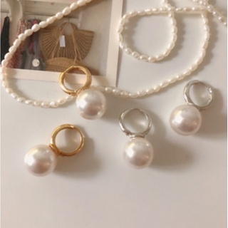 🇰🇷925 A pearl,one-touch earring｜韓國浪漫古典 純銀12mm珍珠耳扣