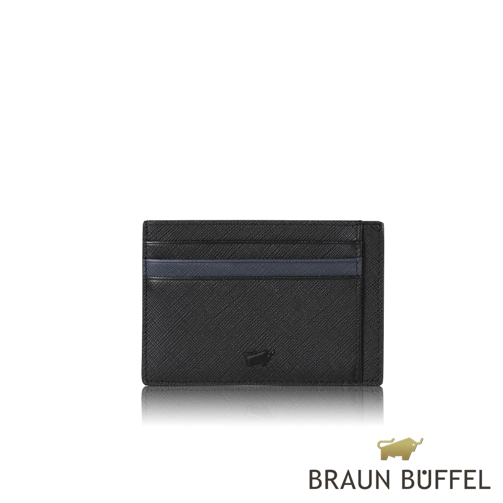 【BRAUN BUFFEL 德國小金牛】【預購商品】台灣總代理 洛菲諾P-II 單層卡夾-黑色/BF347-151-BK