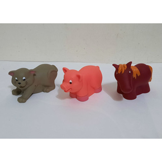 美國 BATTAT B.Toys 洗澡玩具-農場動物(貓咪+小豬+小馬)3入