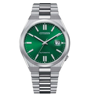 CITIZEN星辰 簡約時尚六角形機械錶 男錶40mm 綠鏡面 【Watch On-line Store】