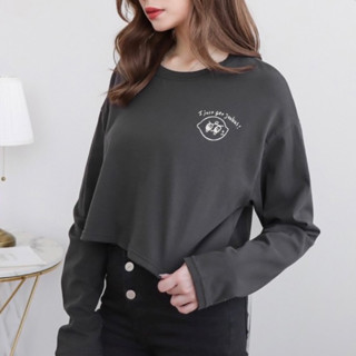 👕【二手】基本款印花短版長袖上衣