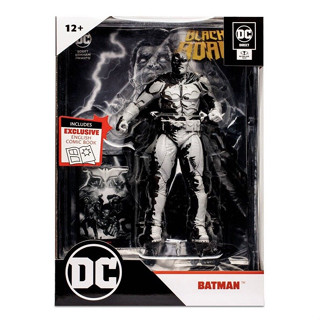麥法蘭 7吋可動公仔 DC DIRECT 蝙蝠俠 黑白版 w/黑亞當漫畫 【鯊玩具】