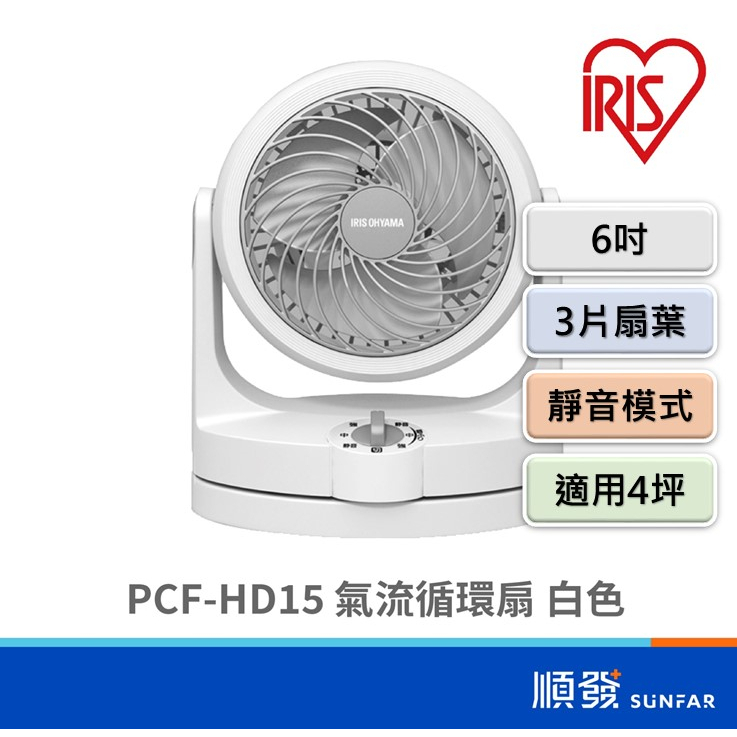 IRIS OHYAMA PCF-HD15 6吋 空氣循環扇 適用4坪 電風扇