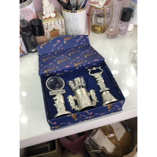 全新 新加坡帶回錫製品紀念禮盒 魚尾獅餐具刀叉紅酒瓶開罐器