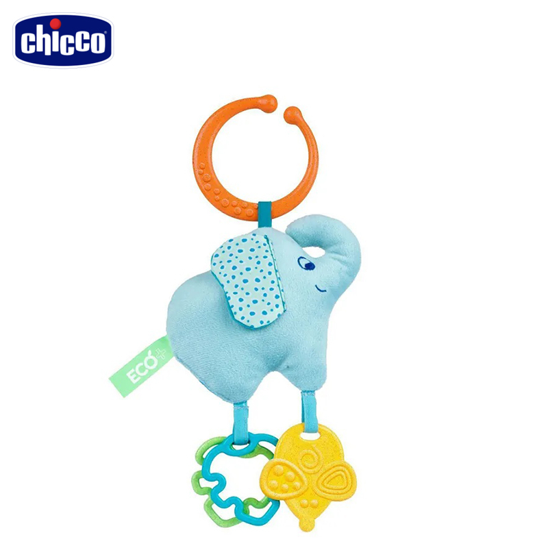 Chicco 可吊掛安撫固齒器 (散步大象) / 咬舔固齒器.抓握玩具