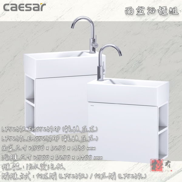 🔨 實體店面 可代客安裝 CAESAR 凱撒衛浴 LF5239L EH05239ALP 面盆浴櫃組