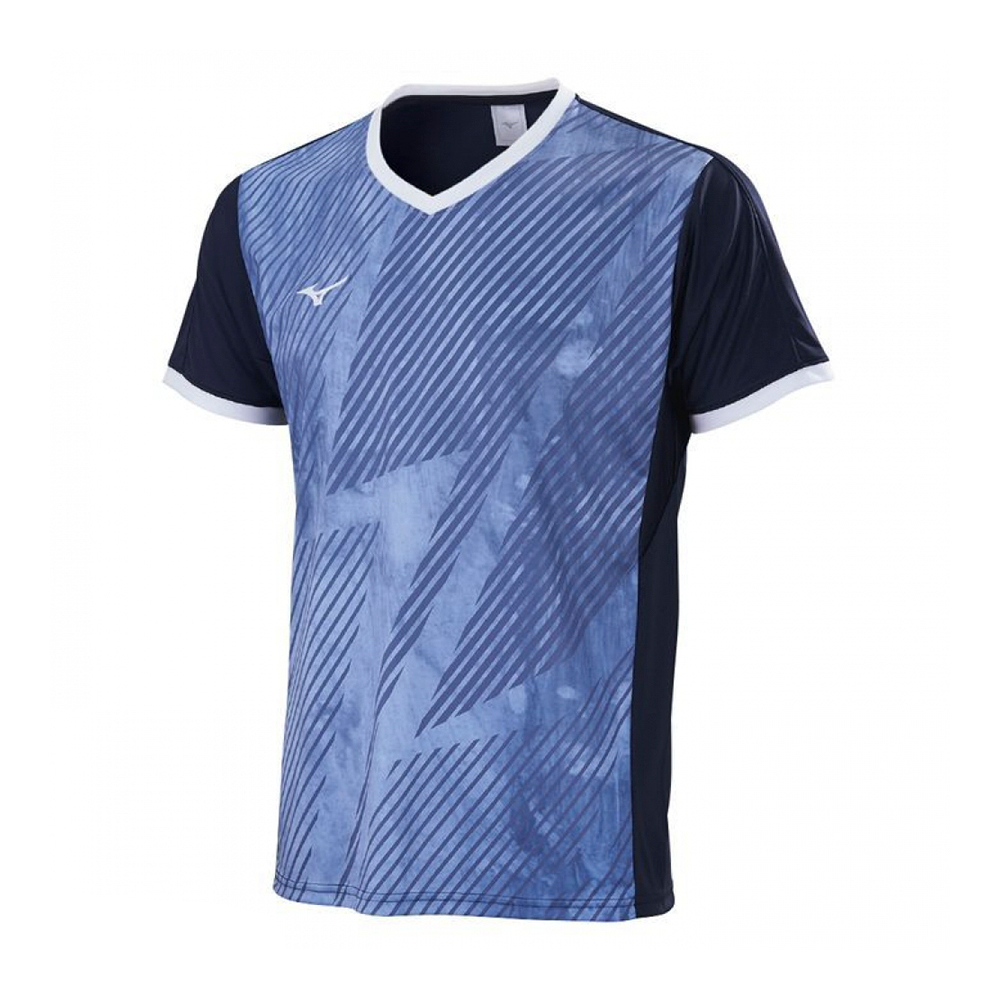 Mizuno 美津濃 男款 羽球短袖T恤 -吸汗速乾 運動 休閒 桌球 羽球 -藍- 72TA200313