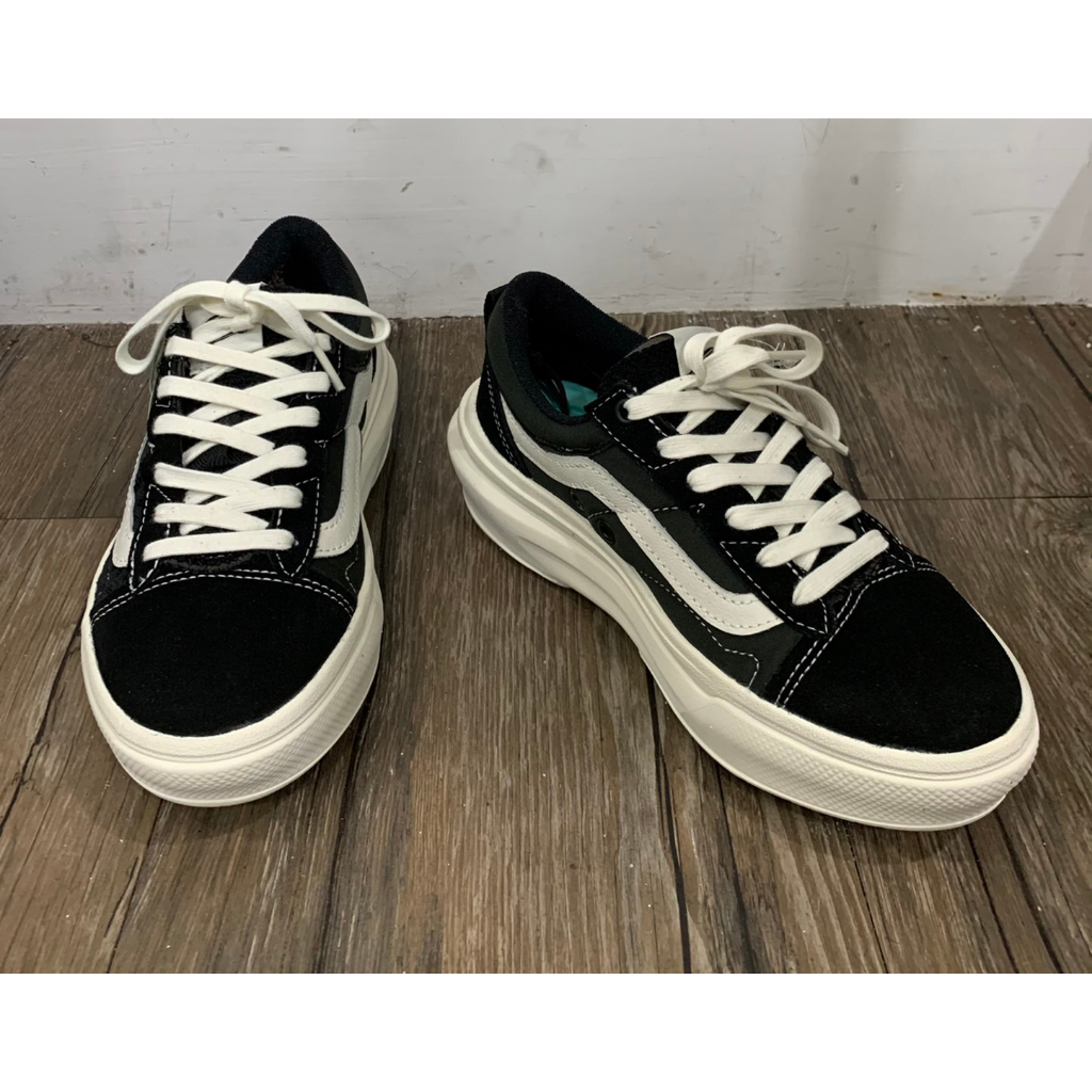 原創極限運動潮牌 VANS 全新 連標 黑色 麂皮 OLD SKOOL OVER 中性 厚底 增高 休閒鞋 23.5公分