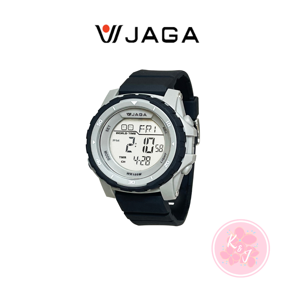 【JAGA捷卡】K&amp;J SHOP 冷光電子錶 Digital Watch  台灣廠商 學生 當兵 防水 潛水 M1224