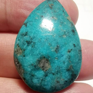 天然伊朗綠松石(土耳其石,Turquoise)...知名產地...可見黃鐵礦包裹其中......金工,手做,礦標,線編