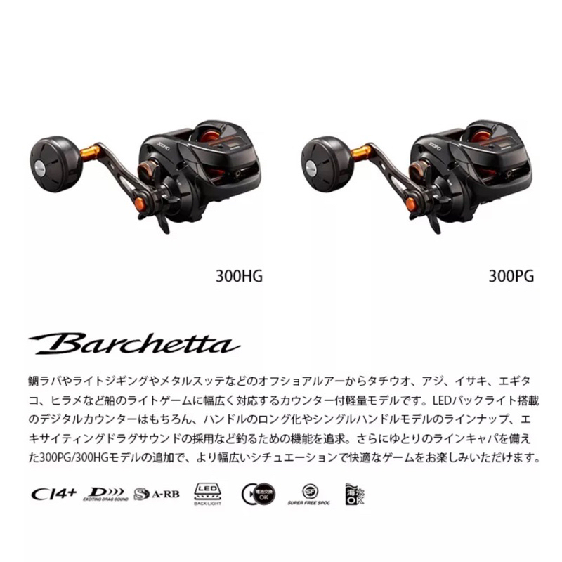 （拓源釣具）SHIMANO 21 BARCHETTA 300HG 300PG 面板式 輕量 小烏龜 捲線器