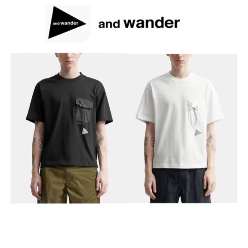 🇯🇵 and wander pocket Tee 23SS 短袖T恤 掛繩鎖扣 設計 機能 戶外 露營 三角