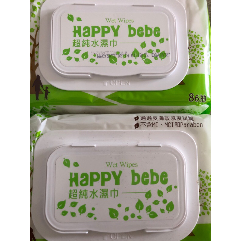 《現貨》HAPPY BEBE 86抽瓶蓋純水濕紙巾