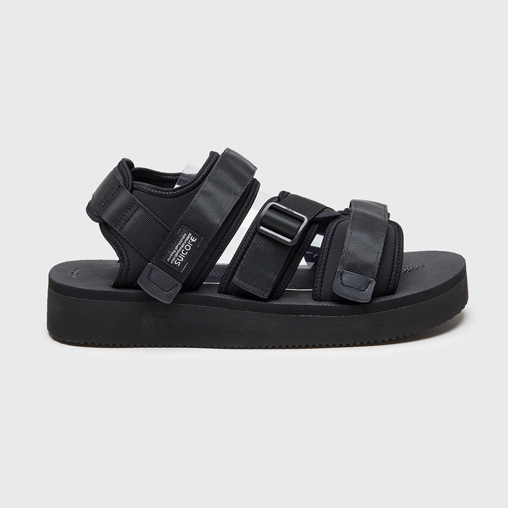 SUICOKE KISEE-PO OG-044PO 黑色 斜帶 涼鞋 魔鬼氈 厚底【SK23044POBK】