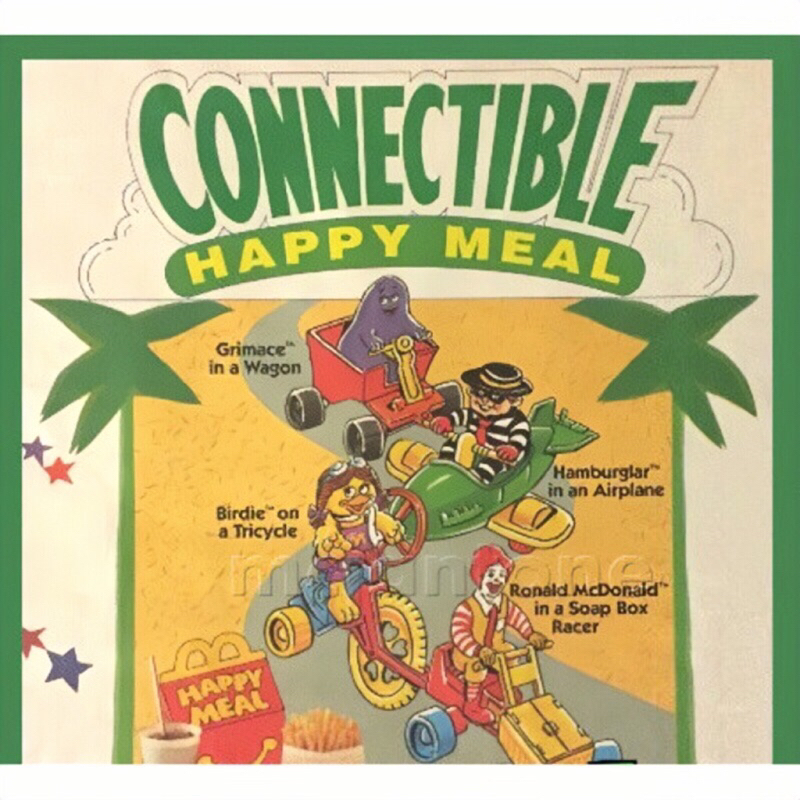 {單售} 1991 麥當勞 兒童餐玩具 四小福 連結車隊 Connectibles 全套四款 全新原裝袋 未拆封