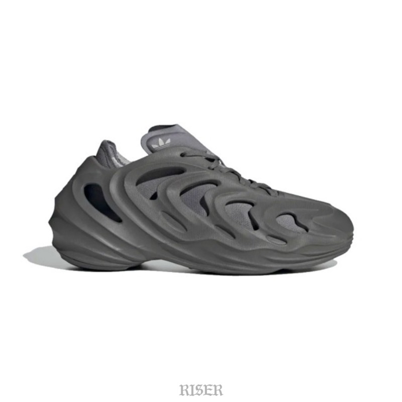 TRYGO｜ADIDAS ORIGINALS adiFOM Q 碳灰 Yeezy foam 骨骼鞋 洞洞鞋 HP6585