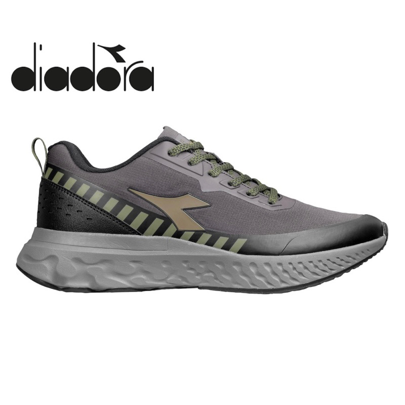 Diadora 迪亞多那 慢跑鞋 防潑水運動鞋 4E寬楦 輕量 耐磨 回彈 透氣 休閒鞋 DA71351 男 灰綠