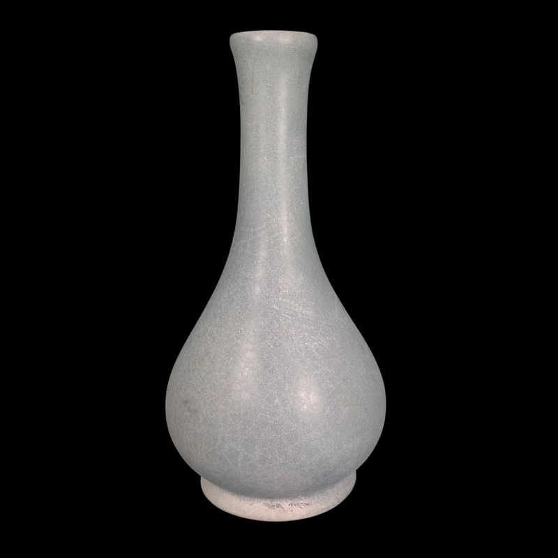 宋．汝窯青瓷膽瓶．早期收件，老件花瓶瓷器．博物館級文物．