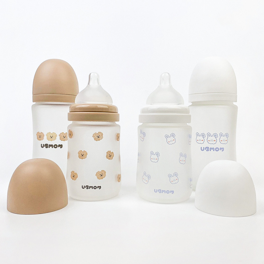 韓國【UBMOM】矽膠玻璃奶瓶 寶寶奶瓶 玻璃奶瓶
