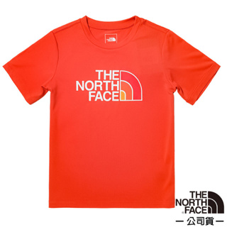 【美國 The North Face】兒童 吸濕透氣短袖圓領T恤 FLASHDRY(亞洲版型).休閒衫_復古橙_81NF