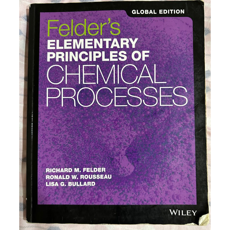 Felder's Elementary Principles of Chemical Processes（化工原文書）