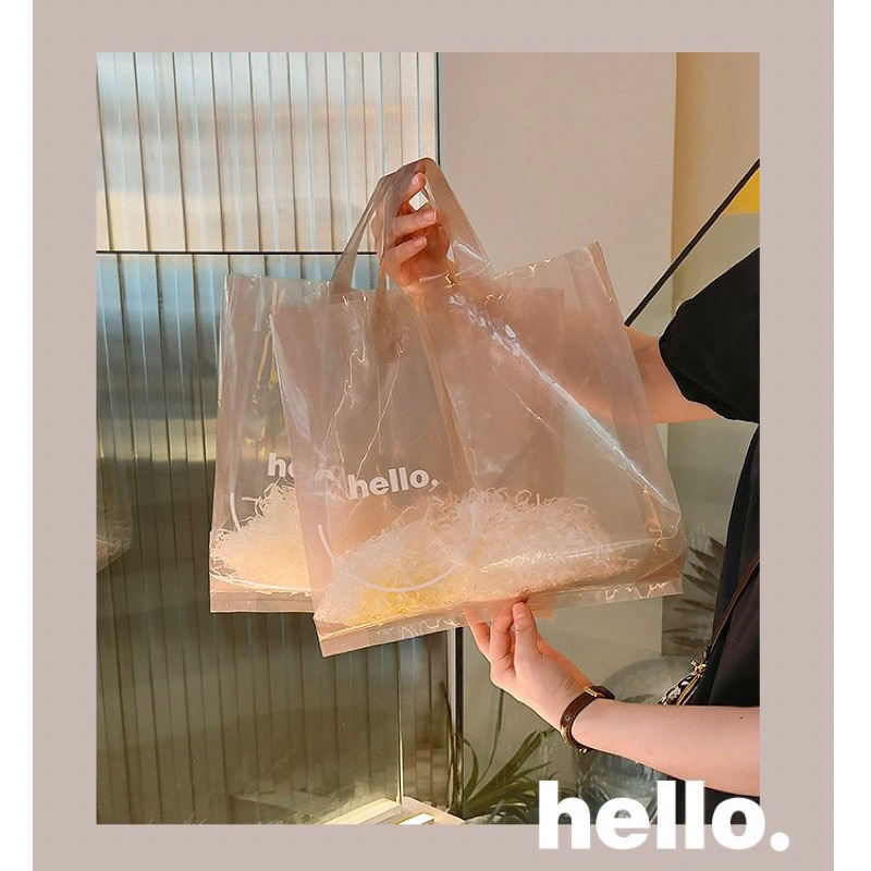 台灣現貨 24H出貨 塑膠手提袋 花束透明袋 梯形袋 鮮花袋 提袋 包裝袋 花束提袋 開窗提袋 袋子 禮品袋
