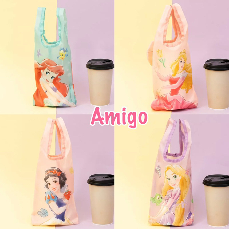 正版授權 公主 睡美人 白雪公主 長髮公主 美人魚 小美人魚 艾莉兒 折疊收納 掛勾 水壺袋 飲料袋 杯套 提袋 購物袋