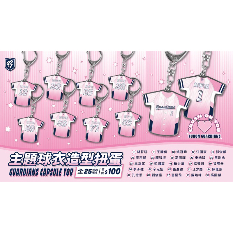 富邦悍將 心動時刻 主題球衣造型扭蛋