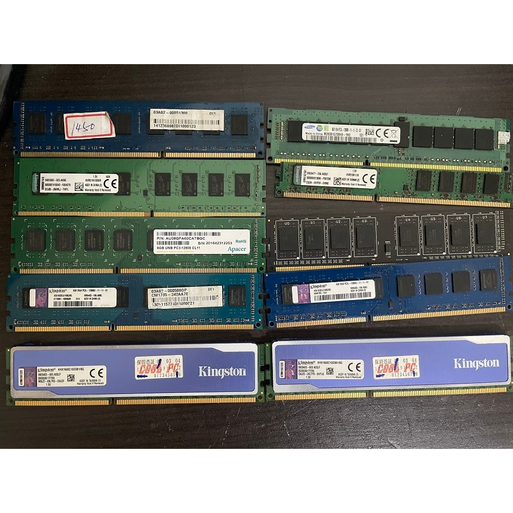 二手零件 : DDR3 1600 8G 記憶體